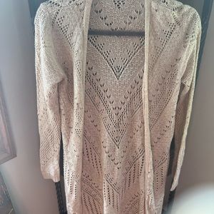 Beige crochet duster